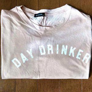 Zutter Day Drinker shirt light pink mauve tshirt size S